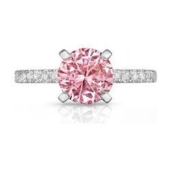Jubiläumsring mit rosa Diamant 1,66 Karat rund