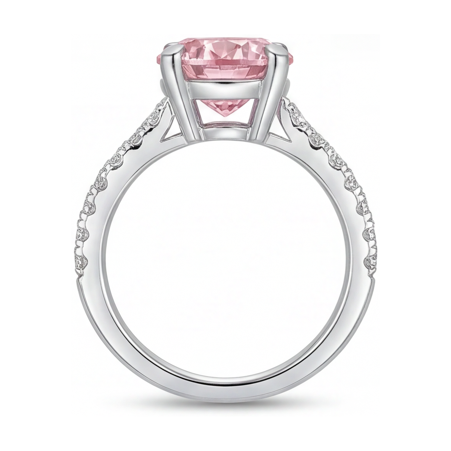 Jubiläumsring mit rosa Diamant 1,66 Karat rund