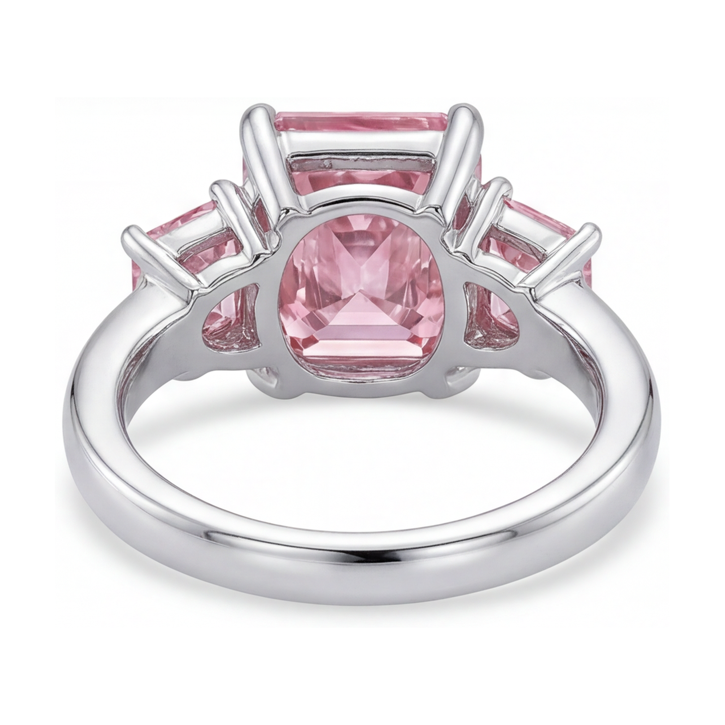 Jubiläumsring mit rosa Diamant 4,9 Karat Radiant-Schliff