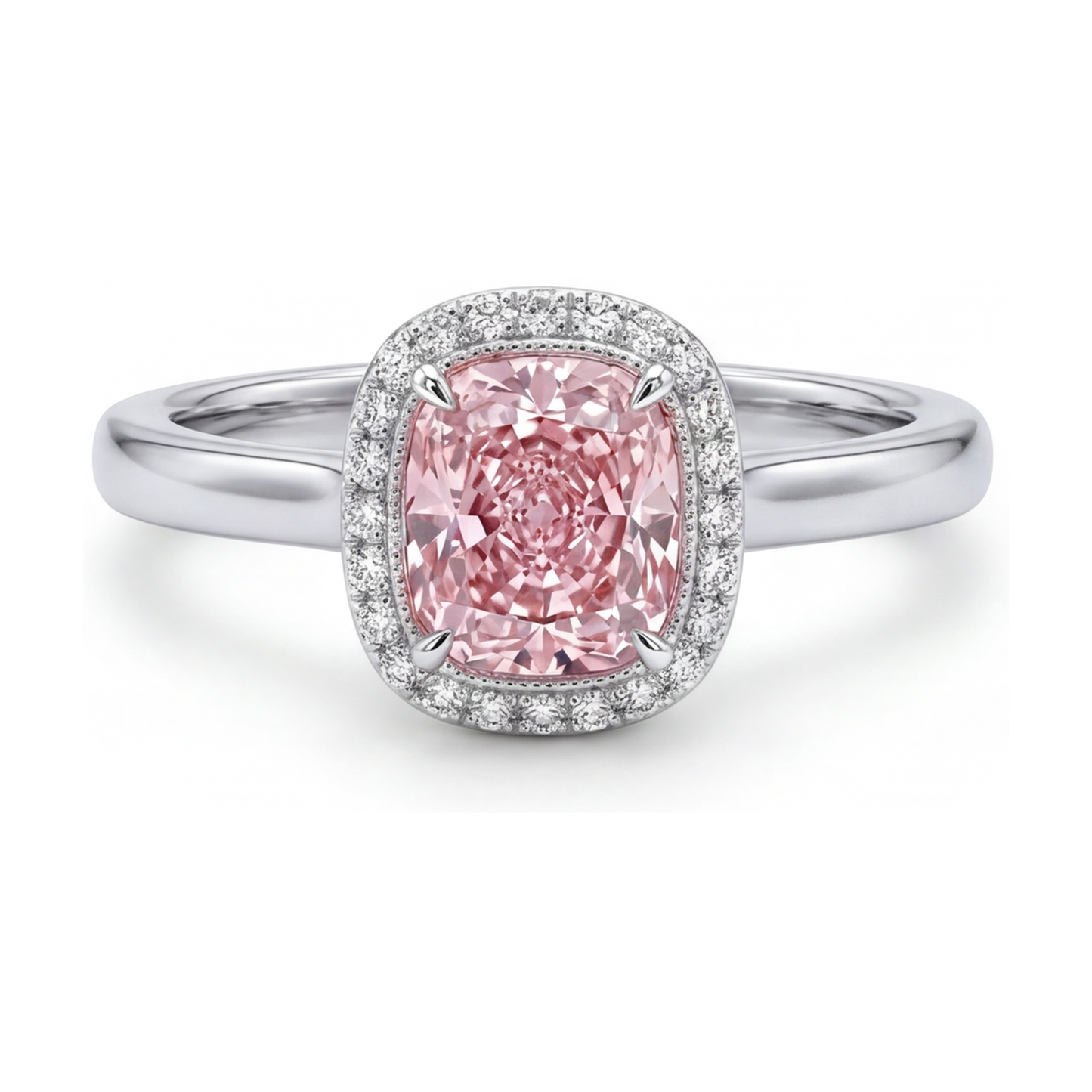 Rosa Diamant Verlobungsring 1,21 Karat Kissenschliff