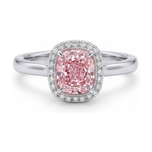 Rosa Diamant Verlobungsring 1,21 Karat Kissenschliff