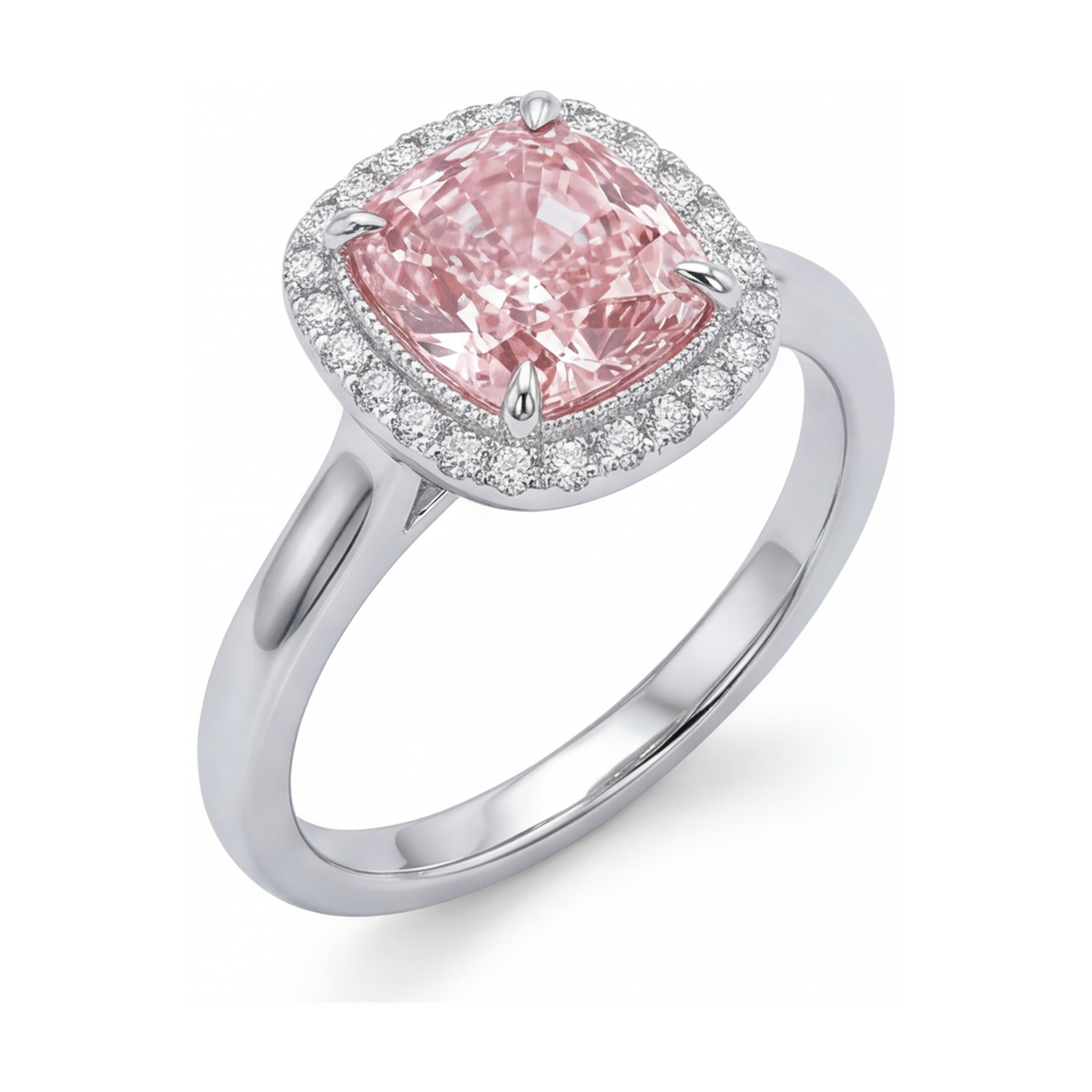 Rosa Diamant Verlobungsring 1,21 Karat Kissenschliff