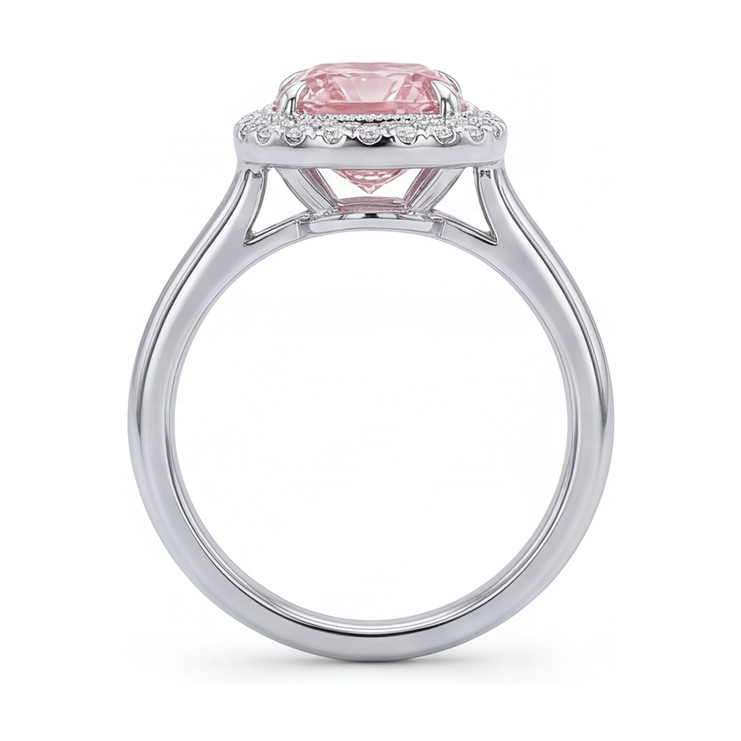 Rosa Diamant Verlobungsring 1,21 Karat Kissenschliff