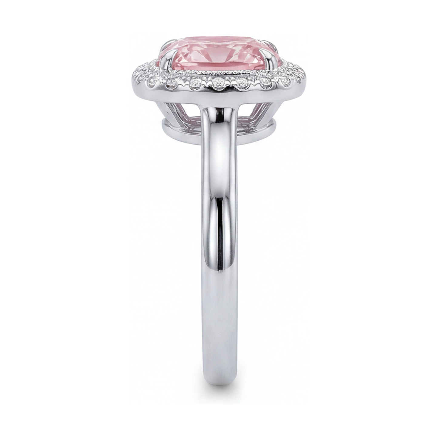 Rosa Diamant Verlobungsring 1,21 Karat Kissenschliff