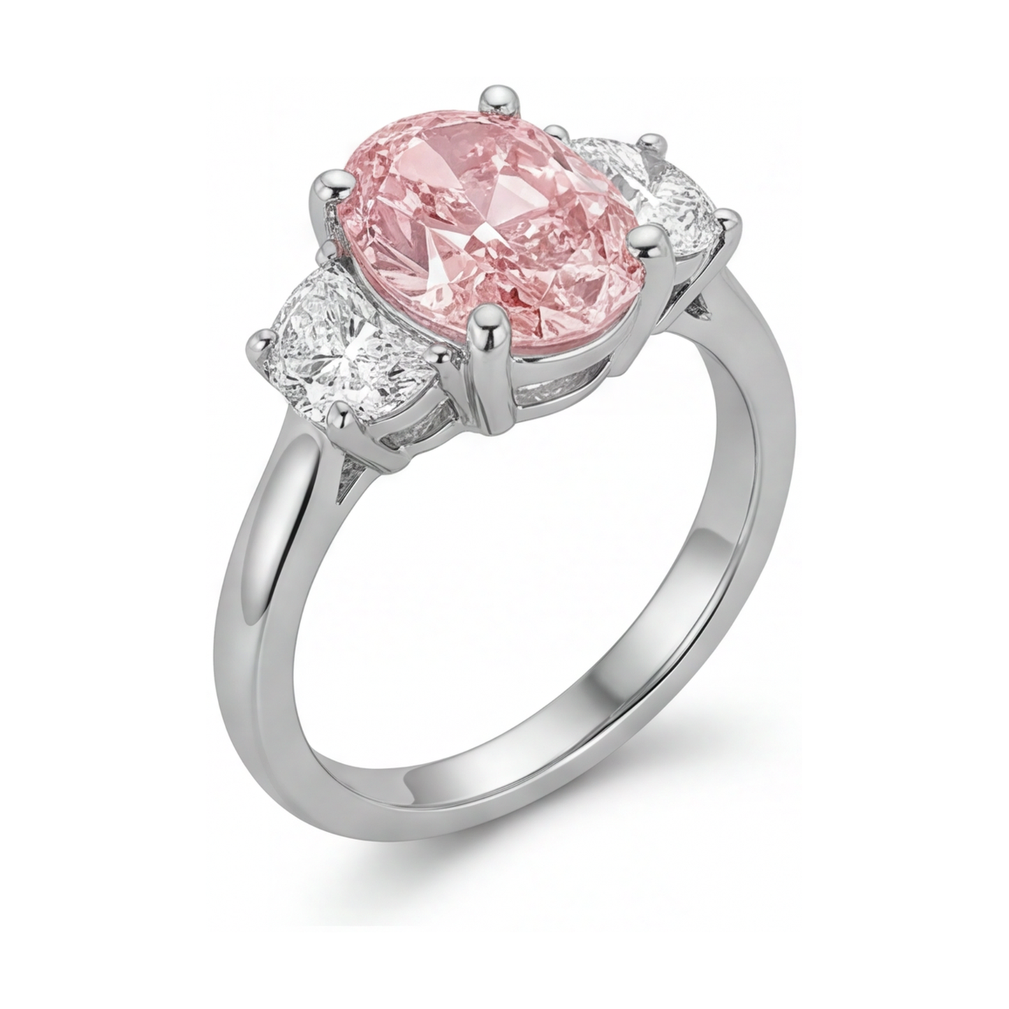 Verlobungsring mit rosa Diamant 2,7 Karat Ovalschliff