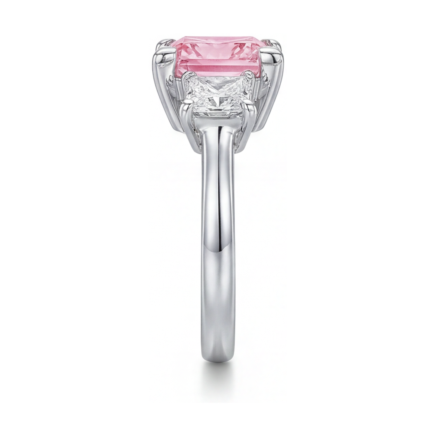Verlobungsring mit rosa Diamant, 3,9 Karat, Prinzess-Schliff
