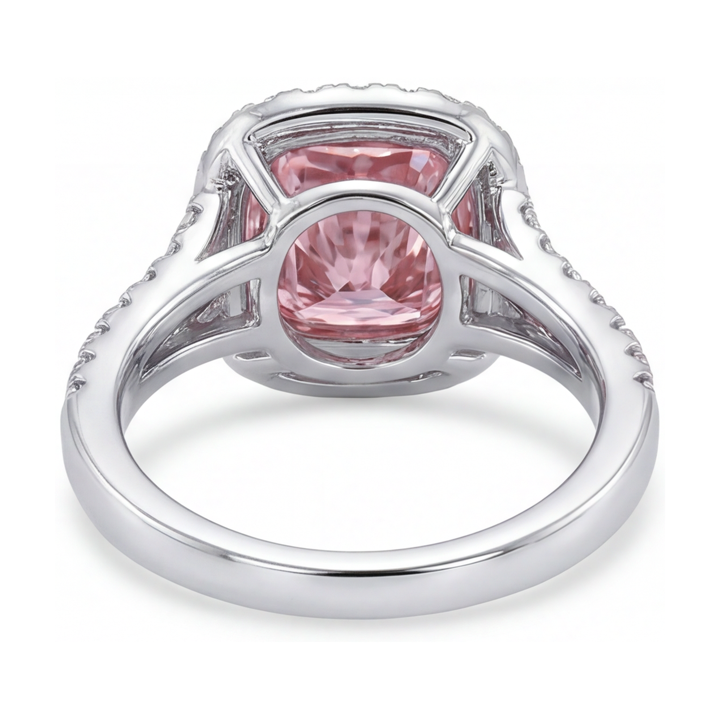 Verlobungsring mit rosa Diamant, 4,1 Karat, Kissenschliff