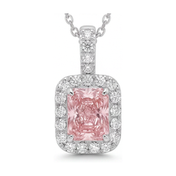 Collier mit rosa Diamant 1,22 Karat im Radiant-Schliff
