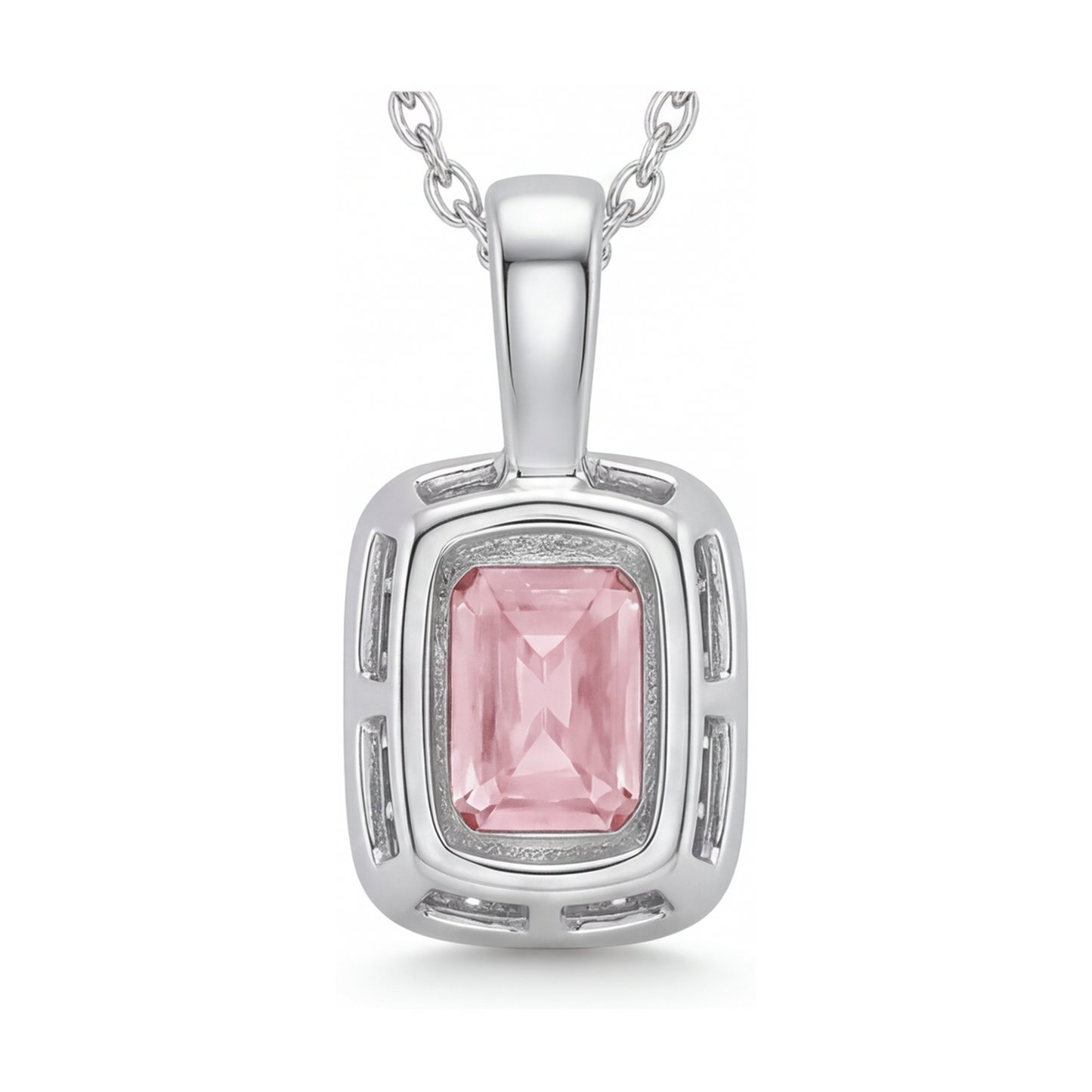 Collier mit rosa Diamant 1,22 Karat im Radiant-Schliff