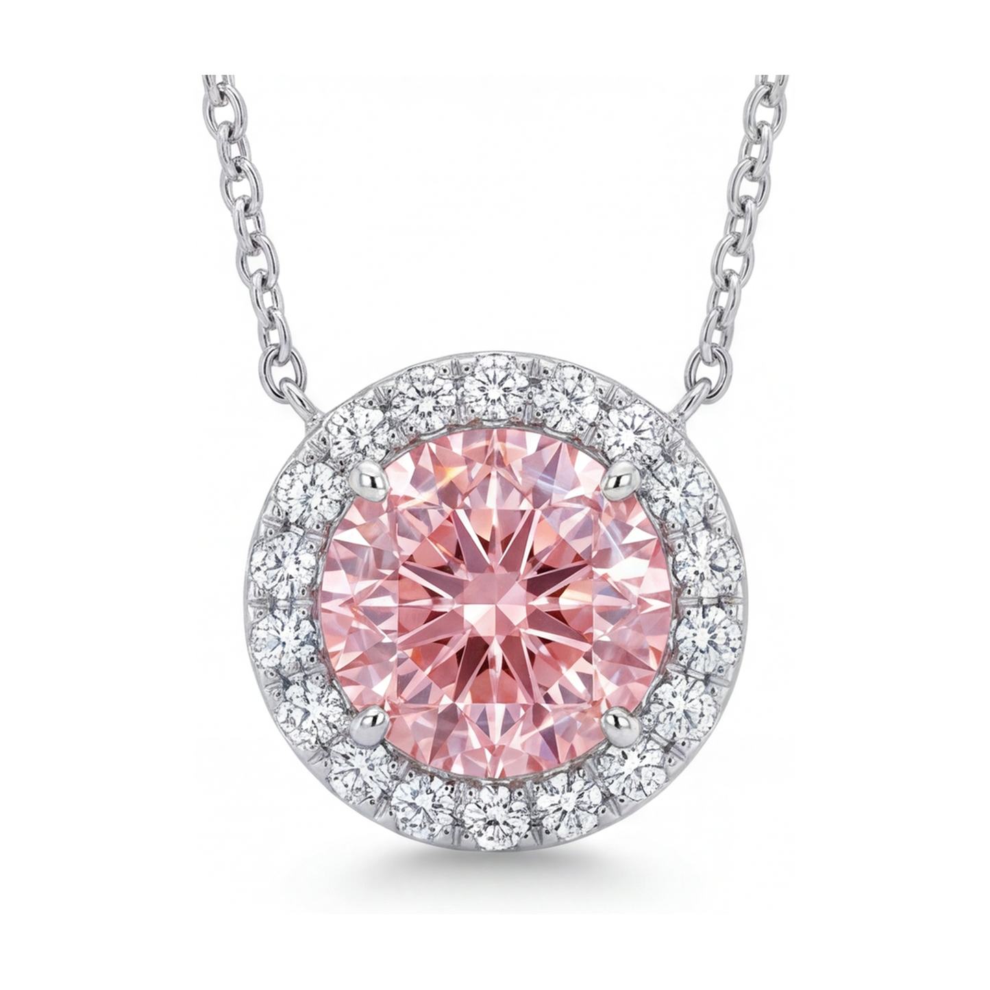Halskette mit rosa Diamant 2,4 Karat rund