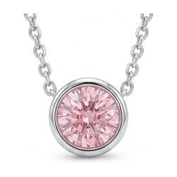 Halskette mit rosa Diamant 2,5 Karat rund