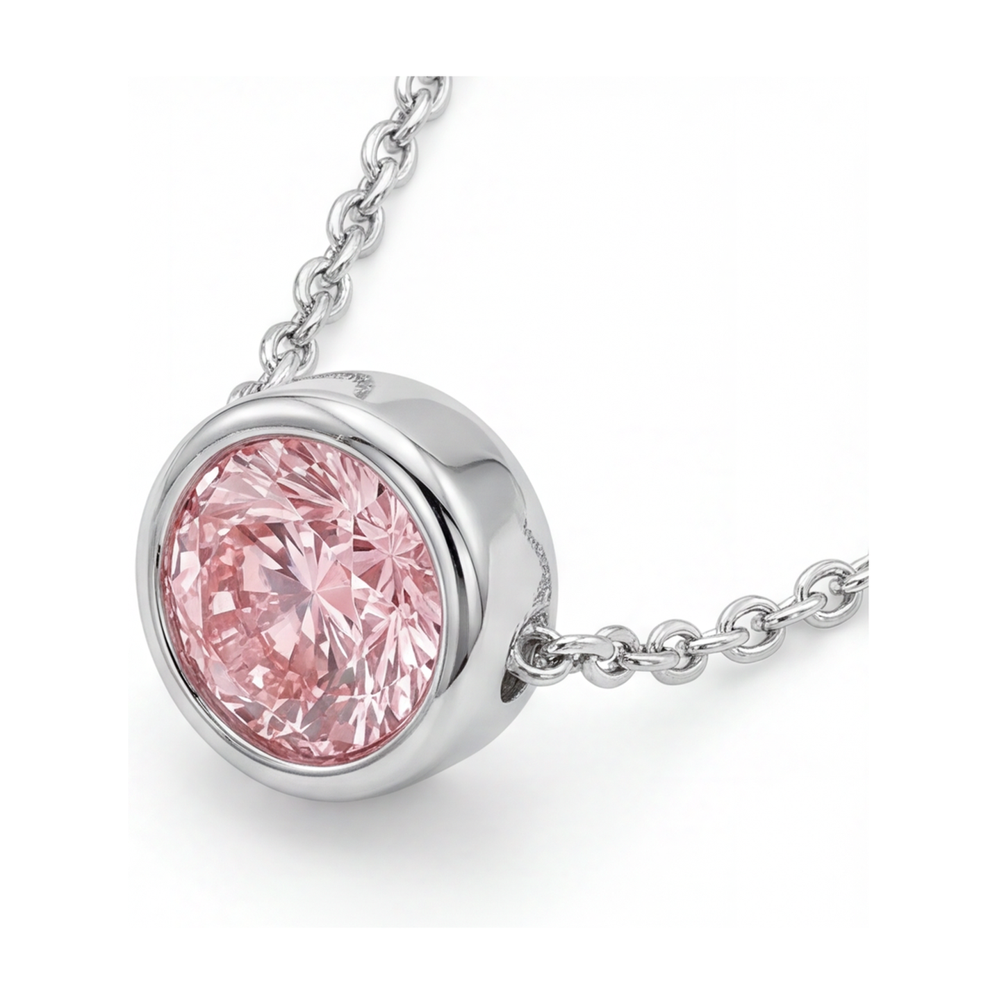 Halskette mit rosa Diamant 2,5 Karat rund