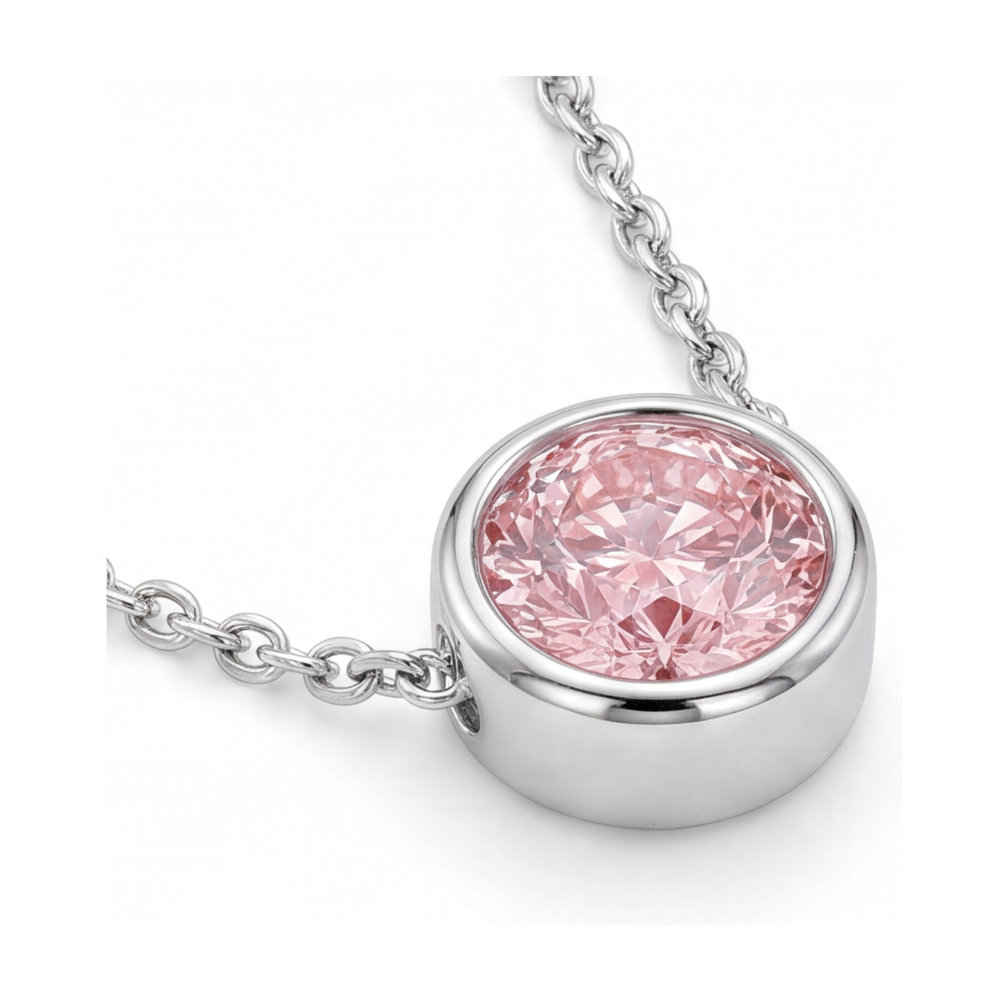 Halskette mit rosa Diamant 2,5 Karat rund