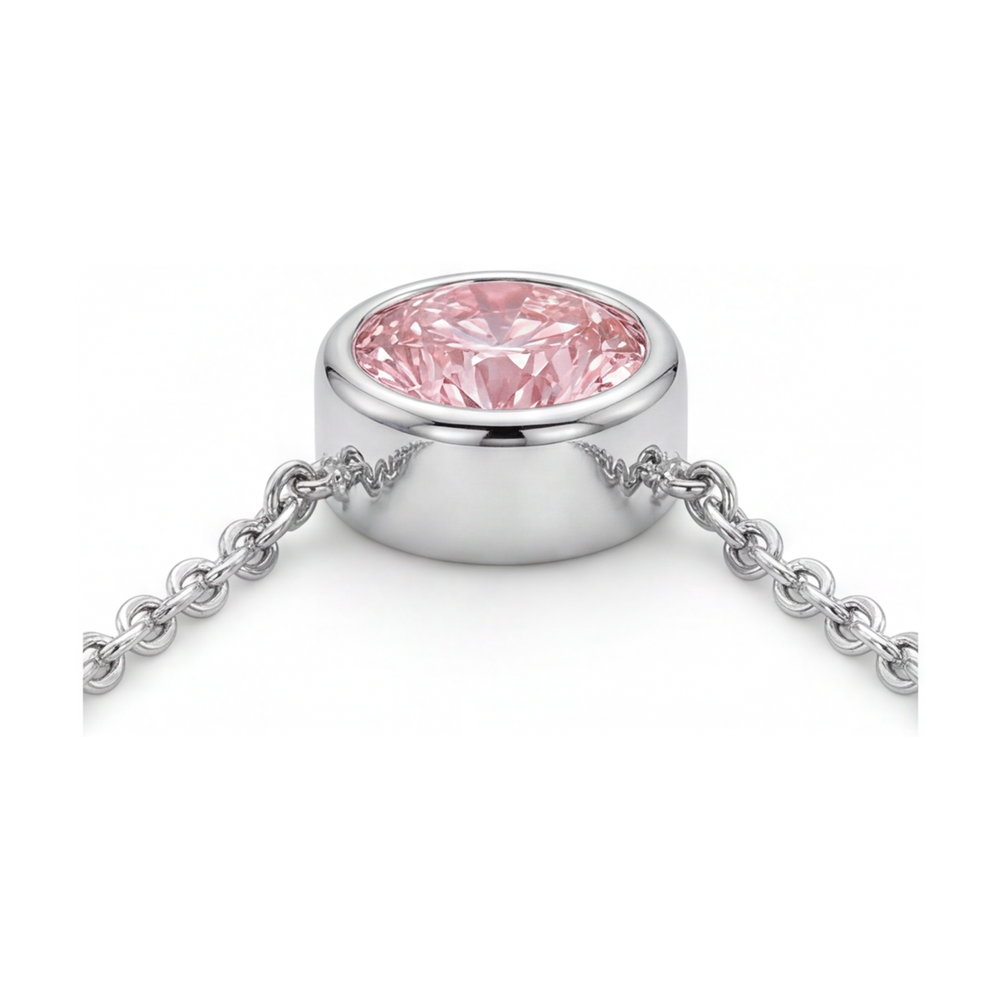 Halskette mit rosa Diamant 2,5 Karat rund
