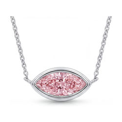 Halskette mit rosa Diamant im Marquise-Schliff, 2 Karat