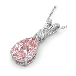 Halskette mit rosa Diamant 3,15 Karat Tropfenschliff
