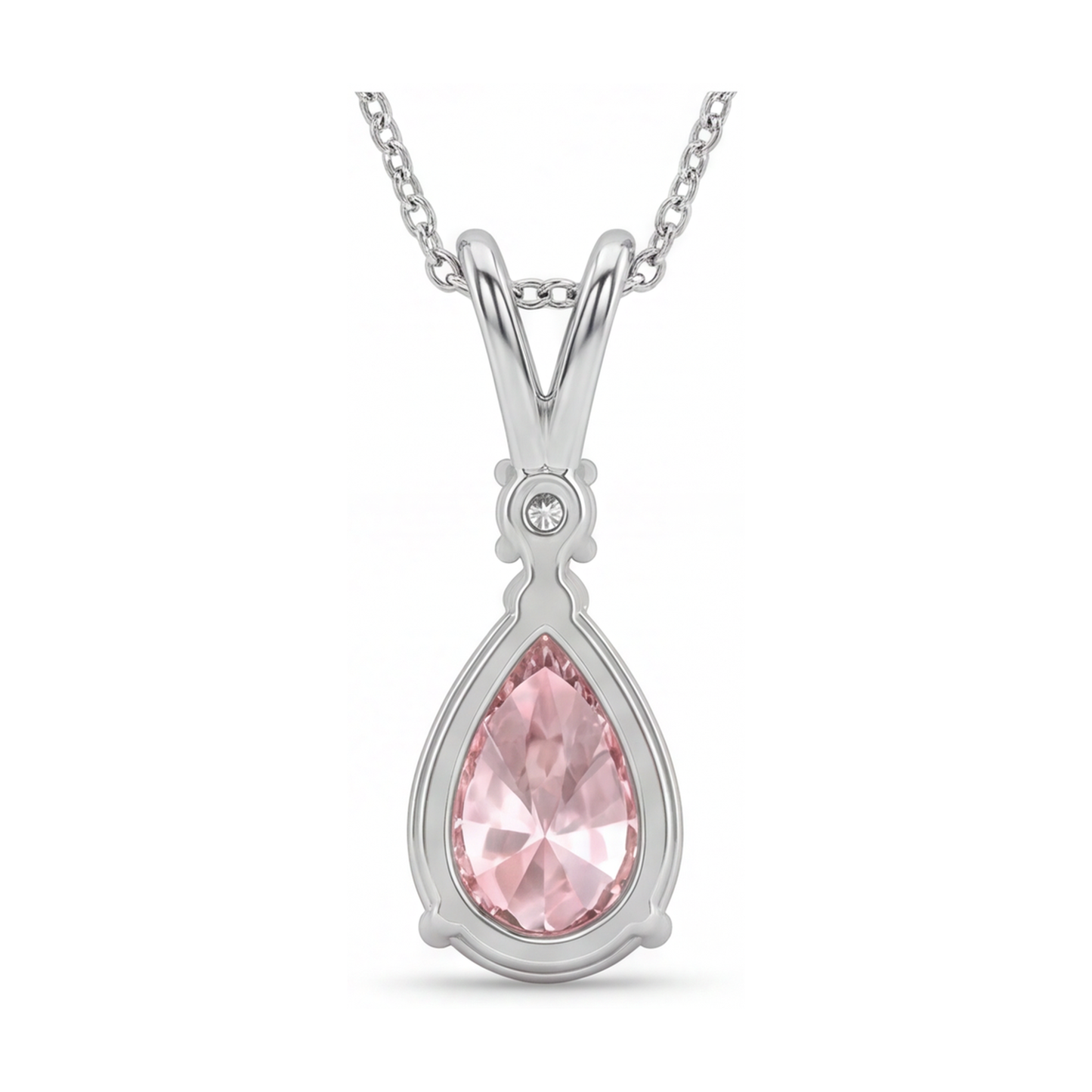 Halskette mit rosa Diamant 3,15 Karat Tropfenschliff