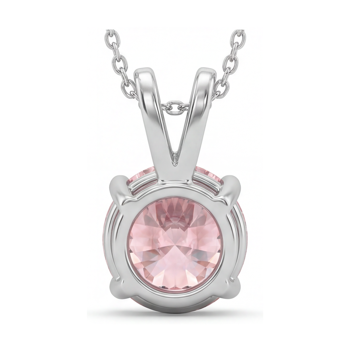 Rosa Diamant-Halskette 3,5 Karat rund
