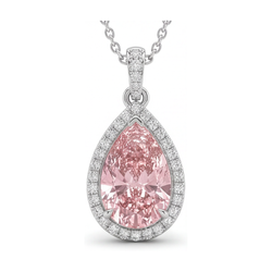 Halskette mit rosa Diamant 3,6 Karat Tropfenschliff