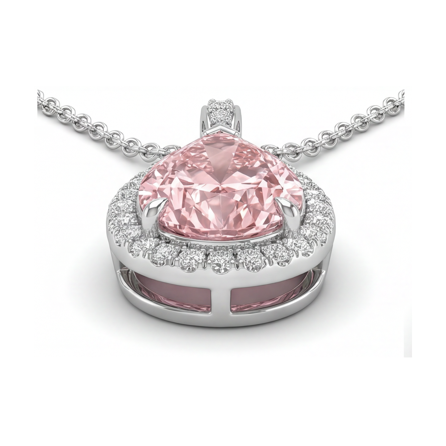 Halskette mit rosa Diamant 3,6 Karat Tropfenschliff