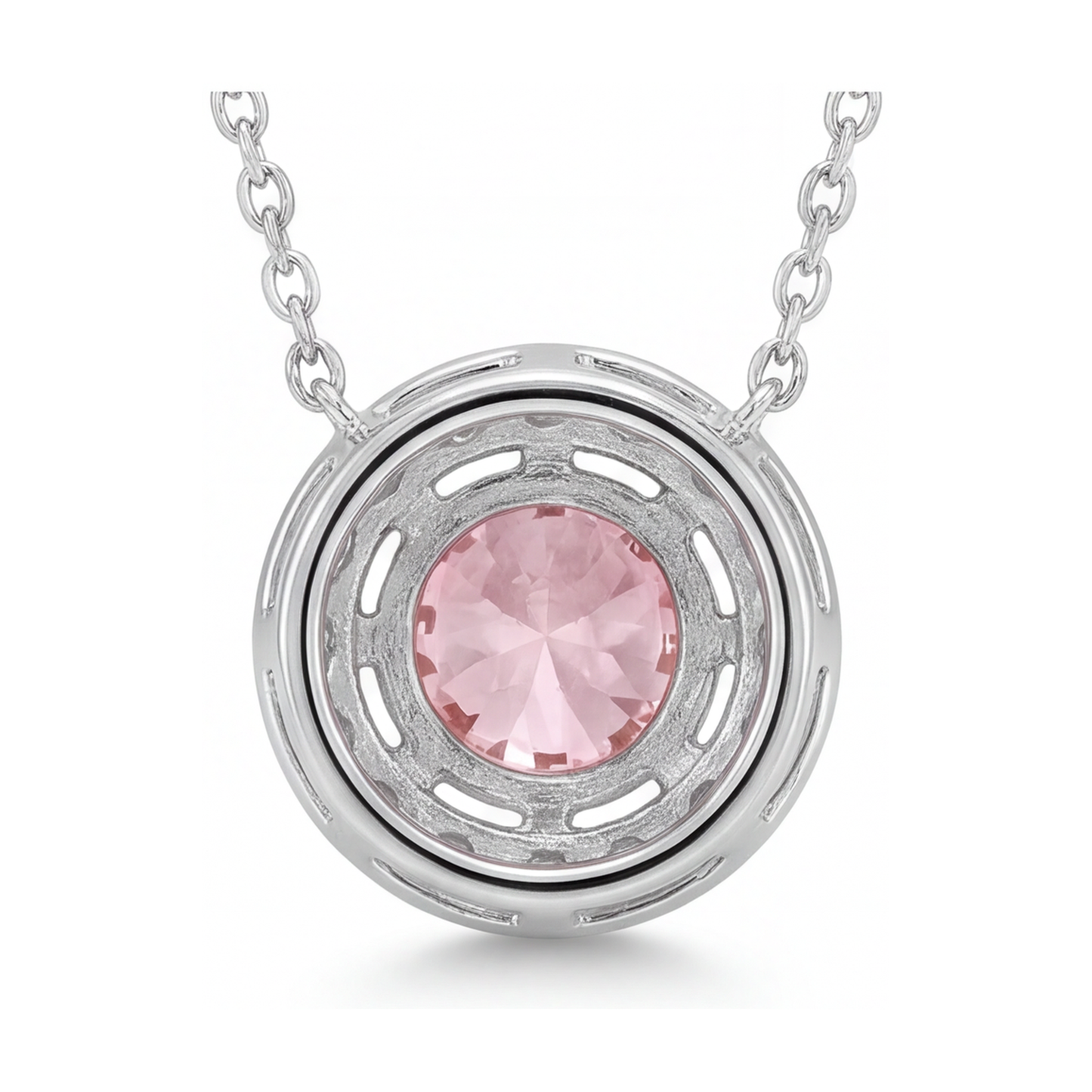 Halskette mit rosa Diamant, 3 Karat, rund