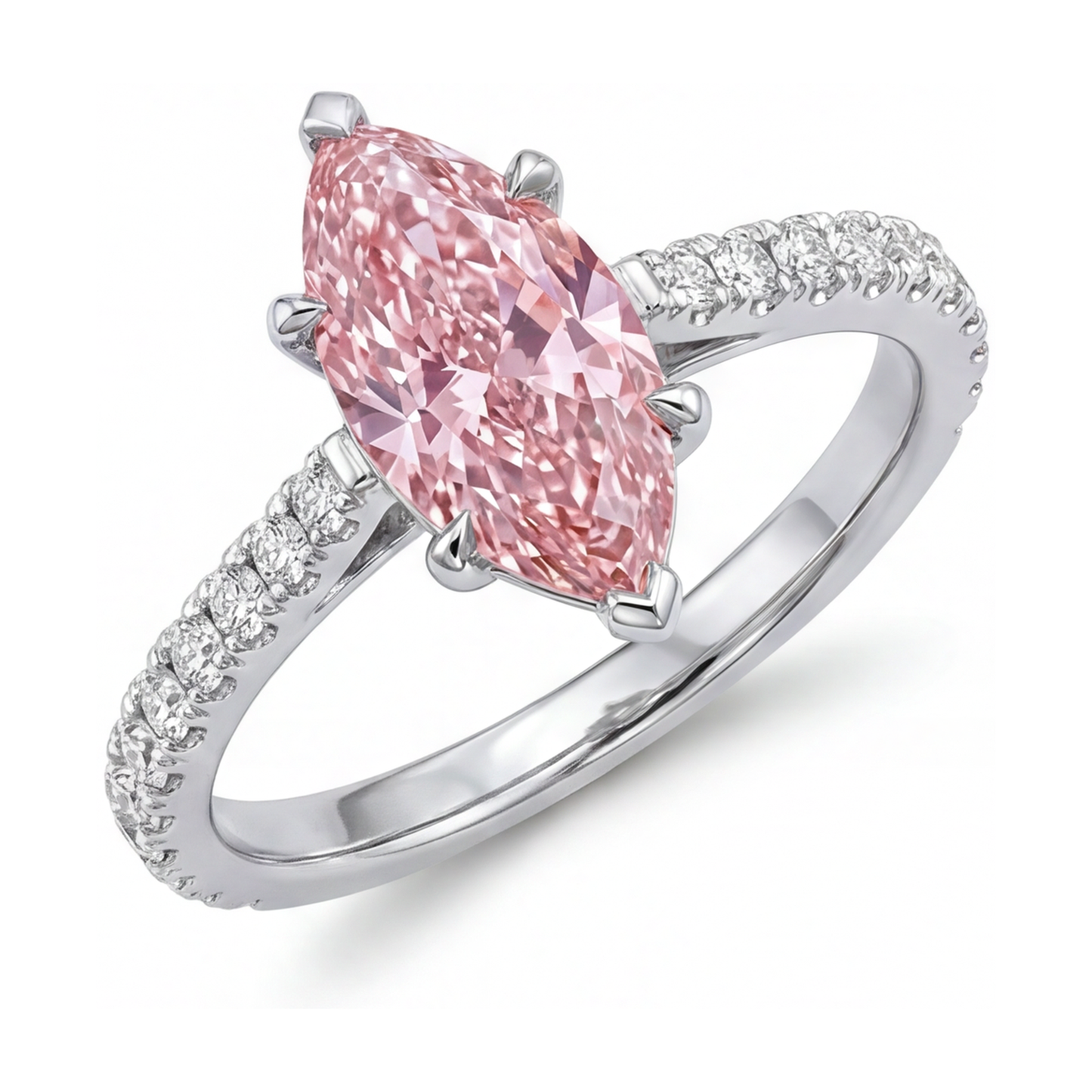 Rosa Diamantring 2,1 Karat Marquise-Schliff
