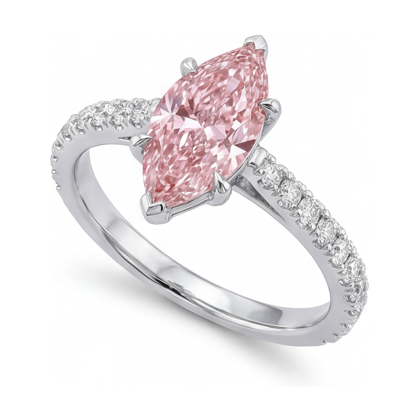 Rosa Diamantring 2,1 Karat Marquise-Schliff