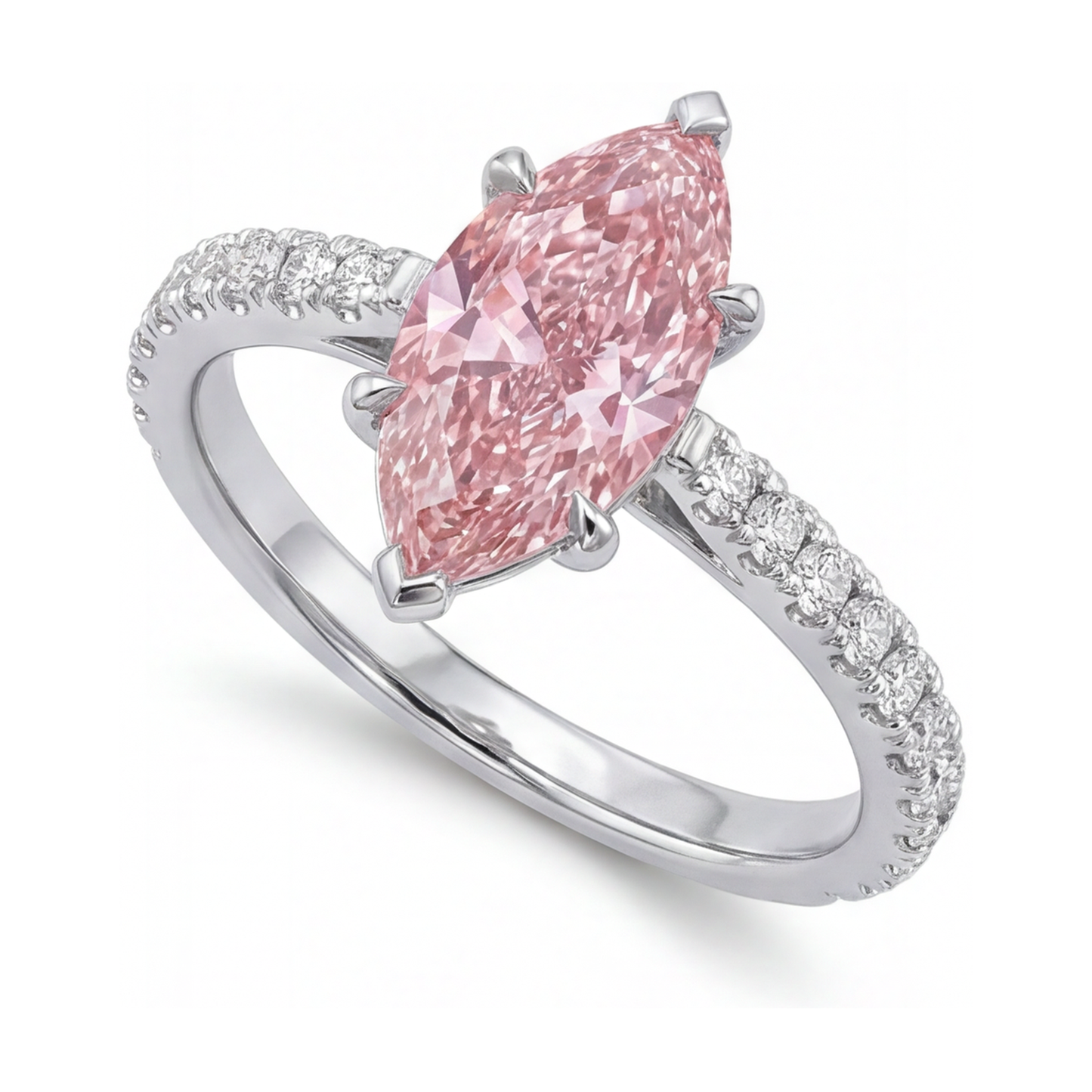 Rosa Diamantring 2,1 Karat Marquise-Schliff