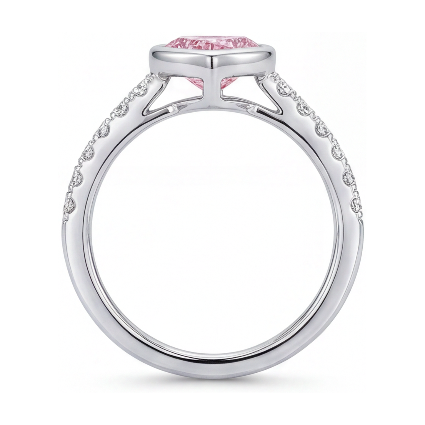 Rosa Diamantring 2,35 Karat Herzschliff