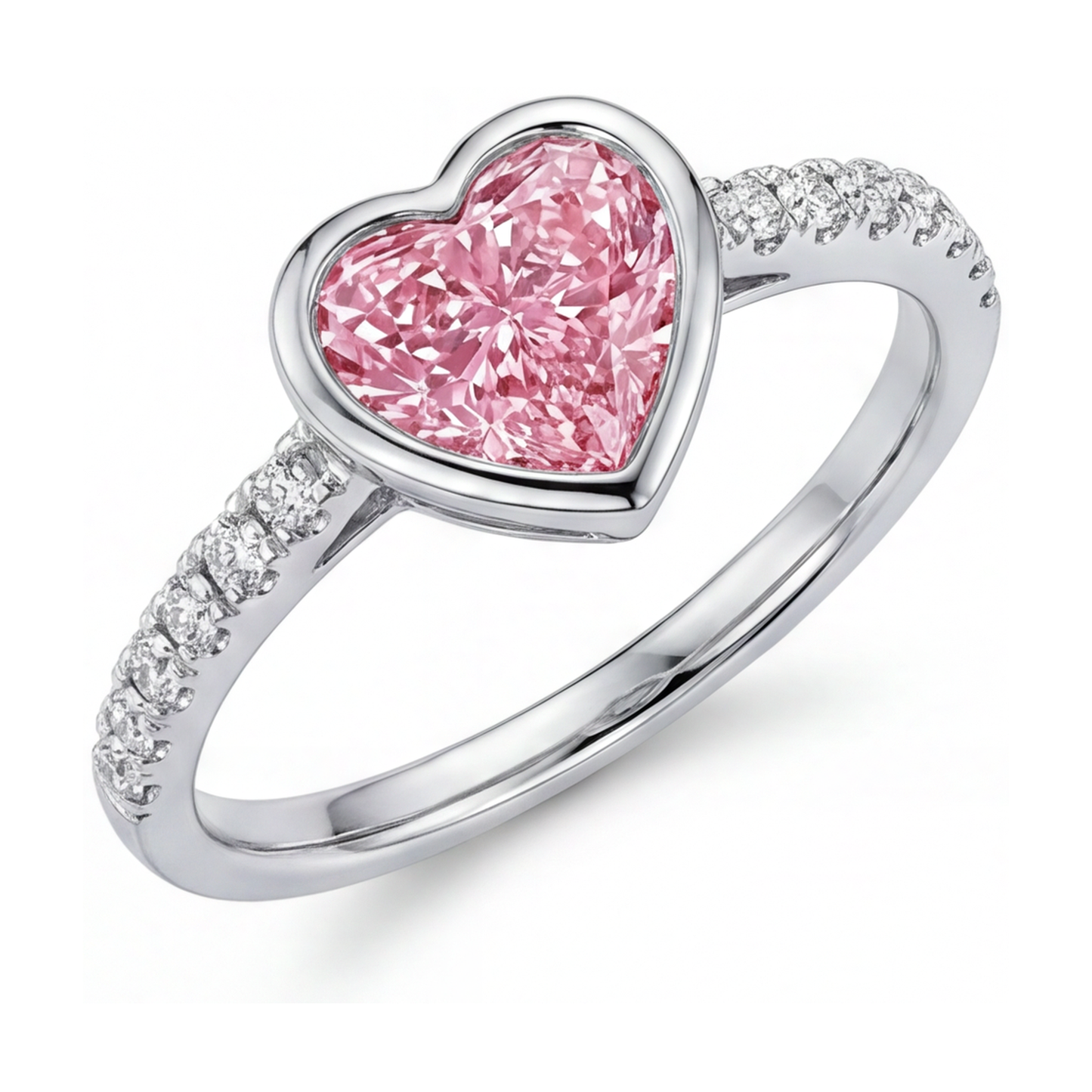 Rosa Diamantring 2,35 Karat Herzschliff