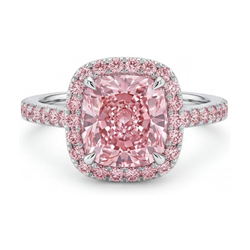Ring mit rosa Diamant im Kissenschliff, 3,2 Karat