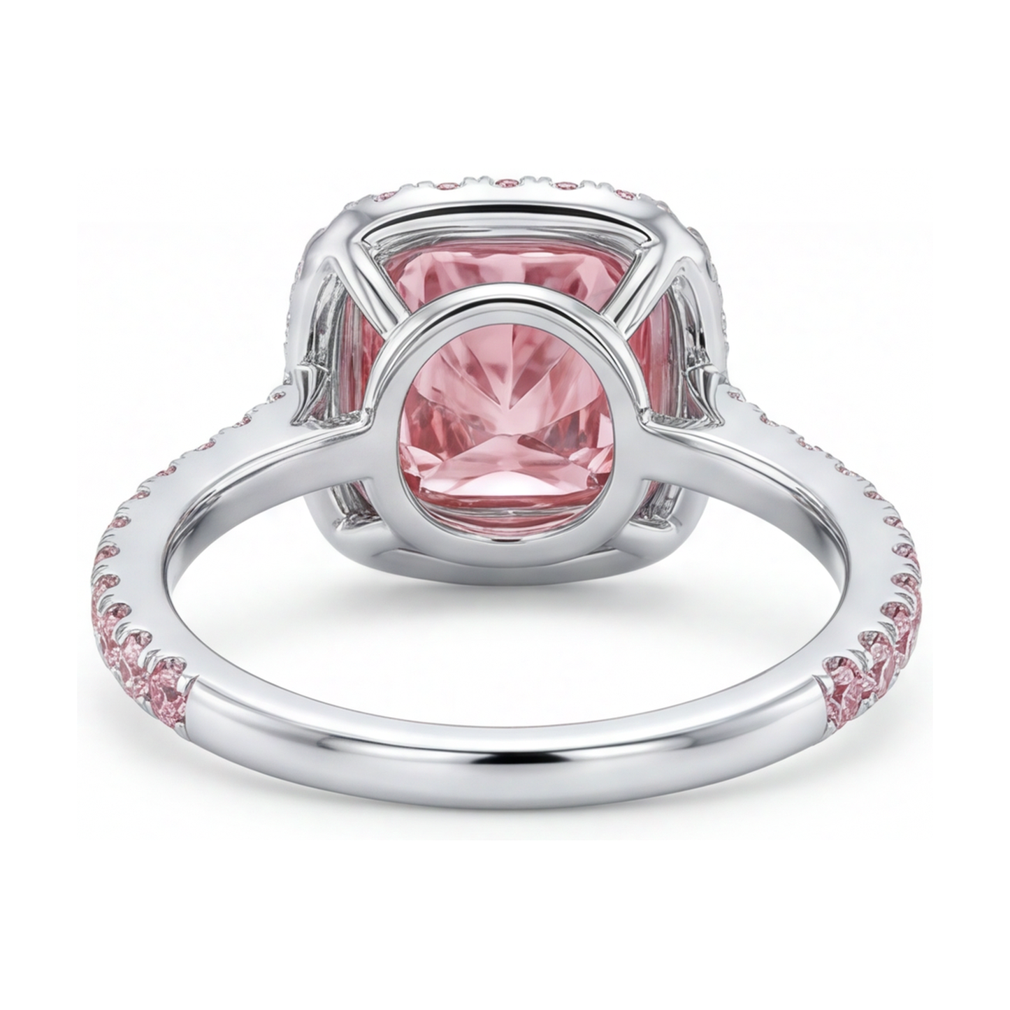 Ring mit rosa Diamant im Kissenschliff, 3,2 Karat