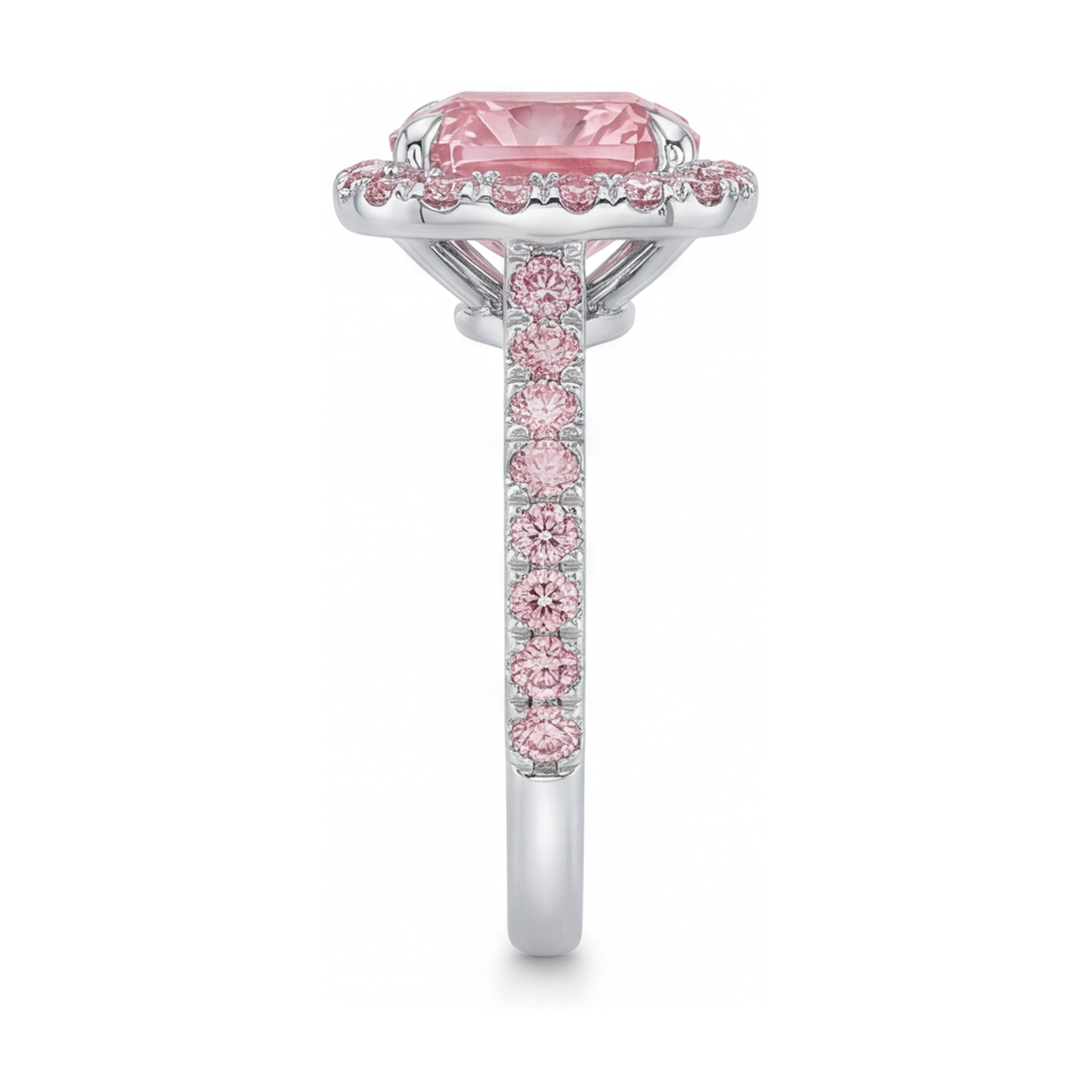 Ring mit rosa Diamant im Kissenschliff, 3,2 Karat