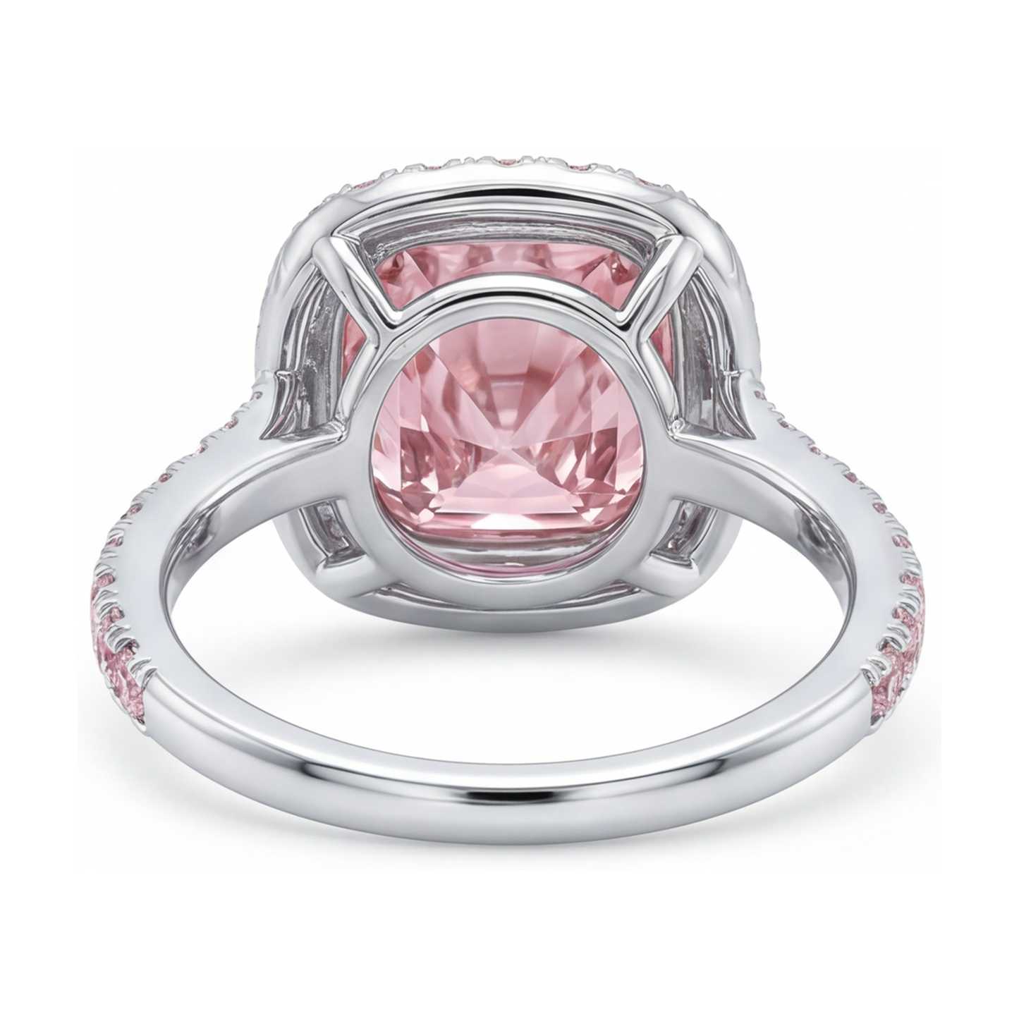 Rosa Diamantring 3,8 Karat Kissenschliff