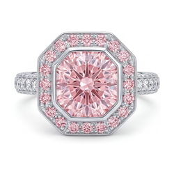 Rosa Diamantring 3,9 Karat Rundschliff
