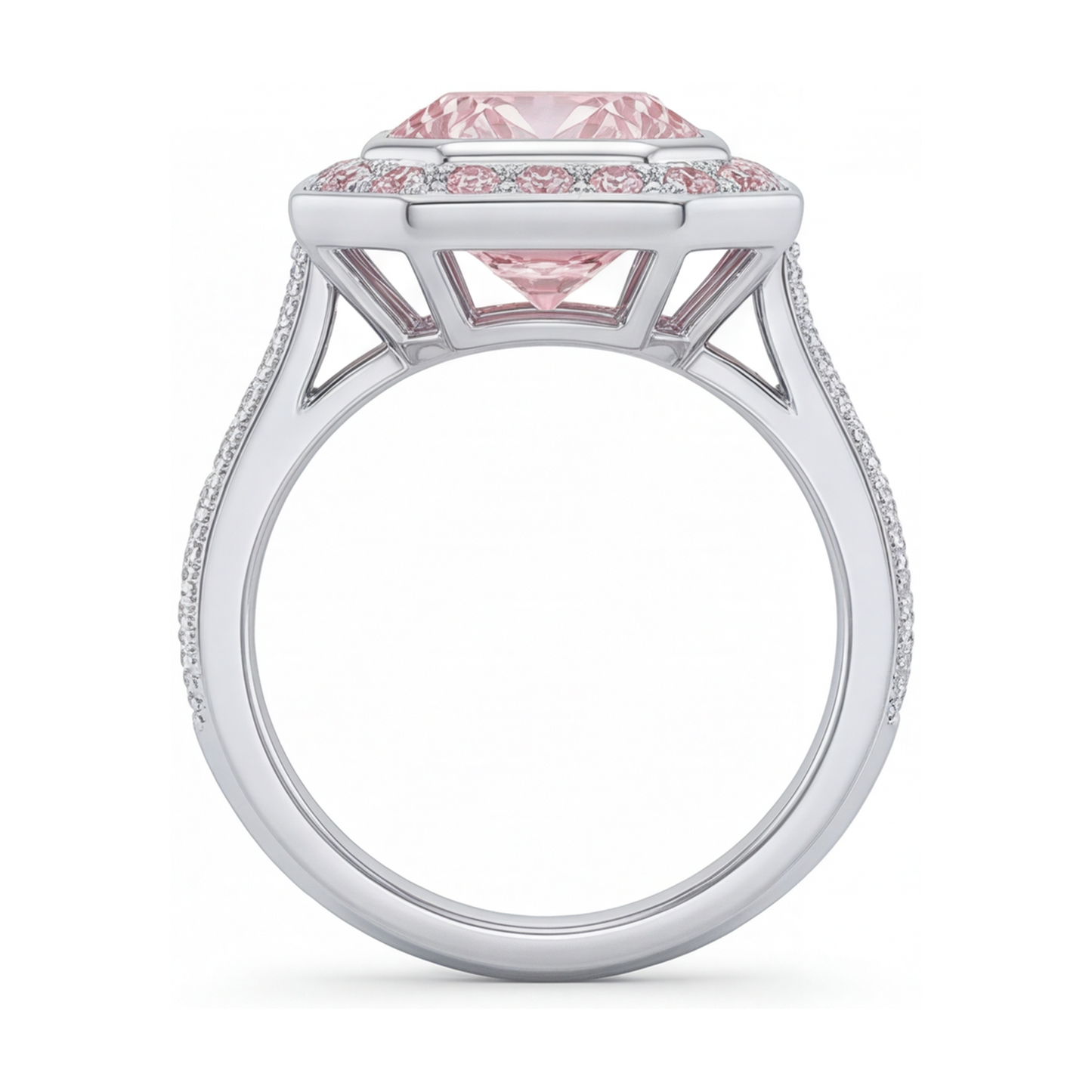 Rosa Diamantring 3,9 Karat Rundschliff