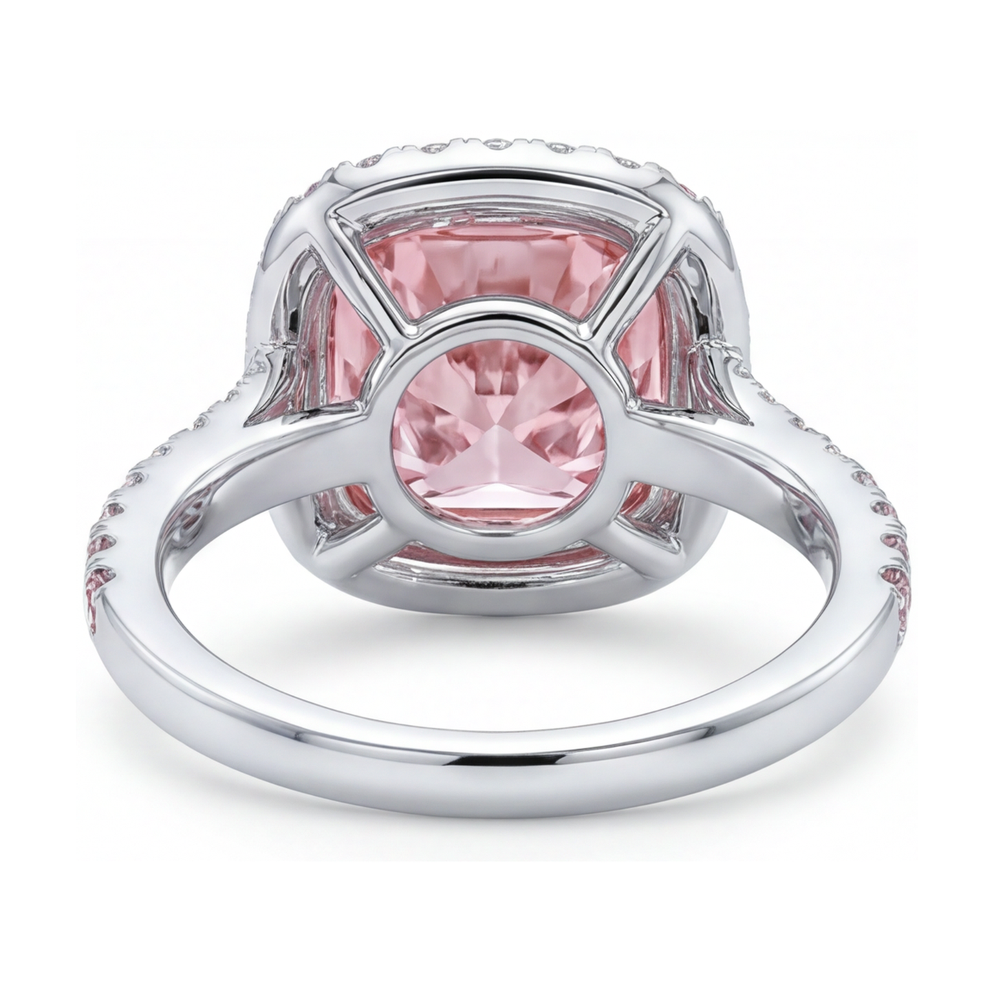 Rosa Diamantring 4,5 Karat Kissenschliff