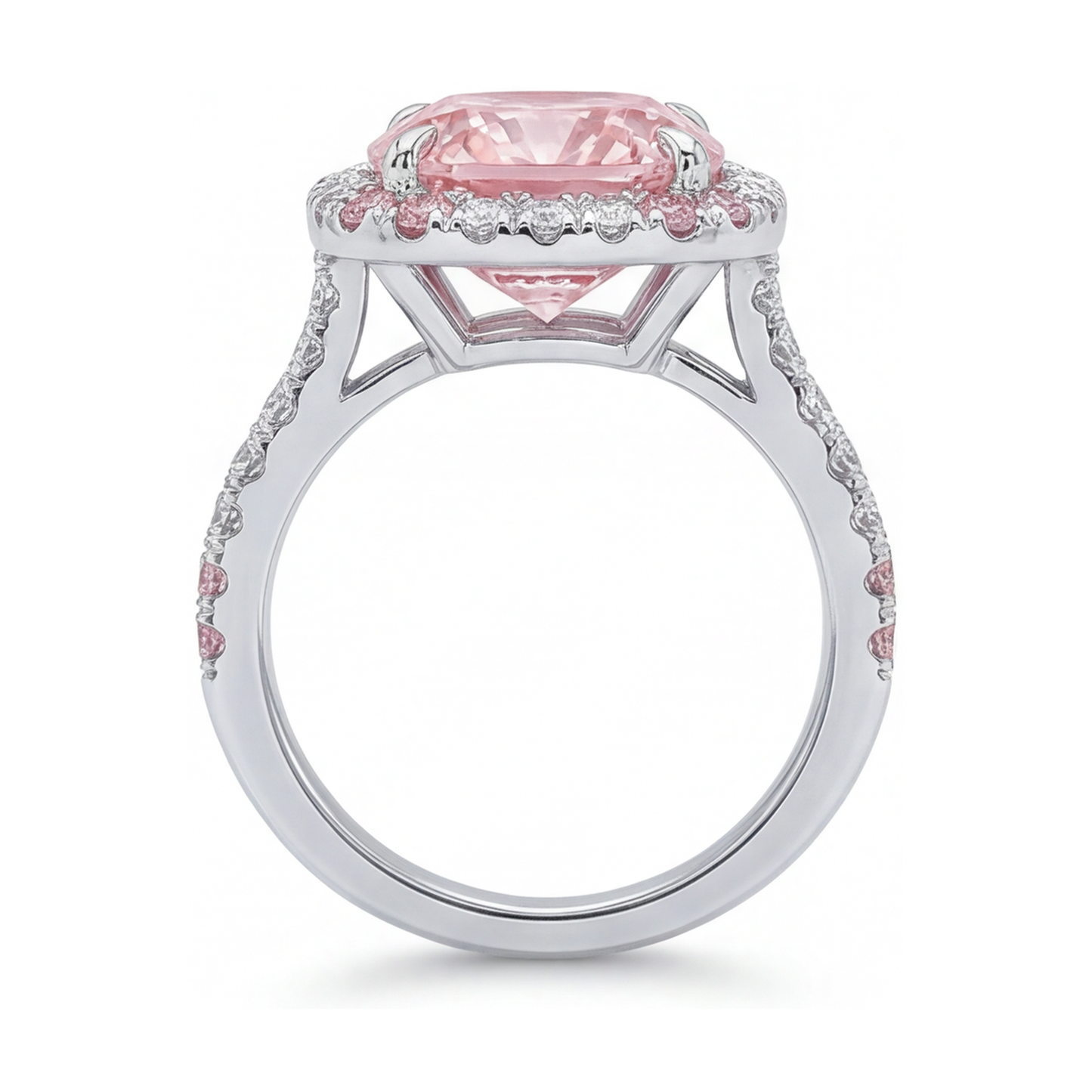 Rosa Diamantring 4,5 Karat Kissenschliff