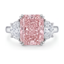 Rosa Diamantring, 4,5 Karat, Radiantschliff