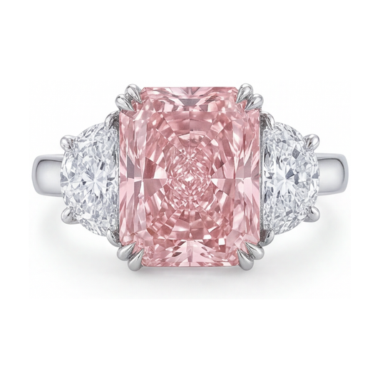 Rosa Diamantring, 4,5 Karat, Radiantschliff
