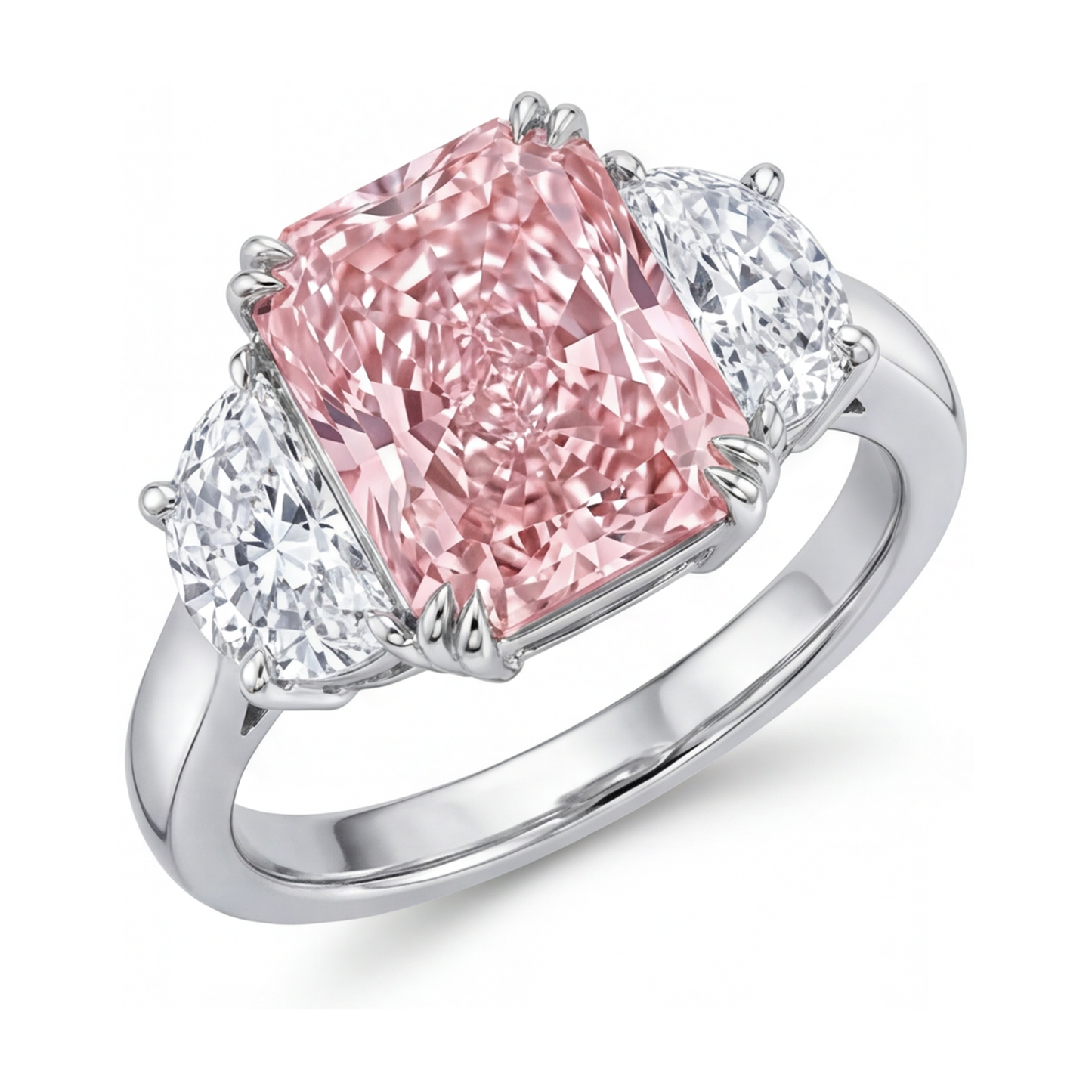 Rosa Diamantring, 4,5 Karat, Radiantschliff