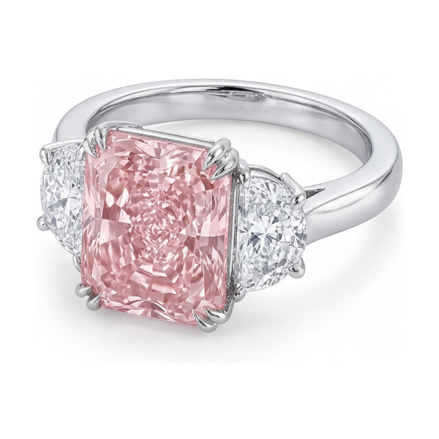 Rosa Diamantring, 4,5 Karat, Radiantschliff