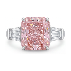 Rosa Diamantring, 4,7 Karat, Radiant-Schliff