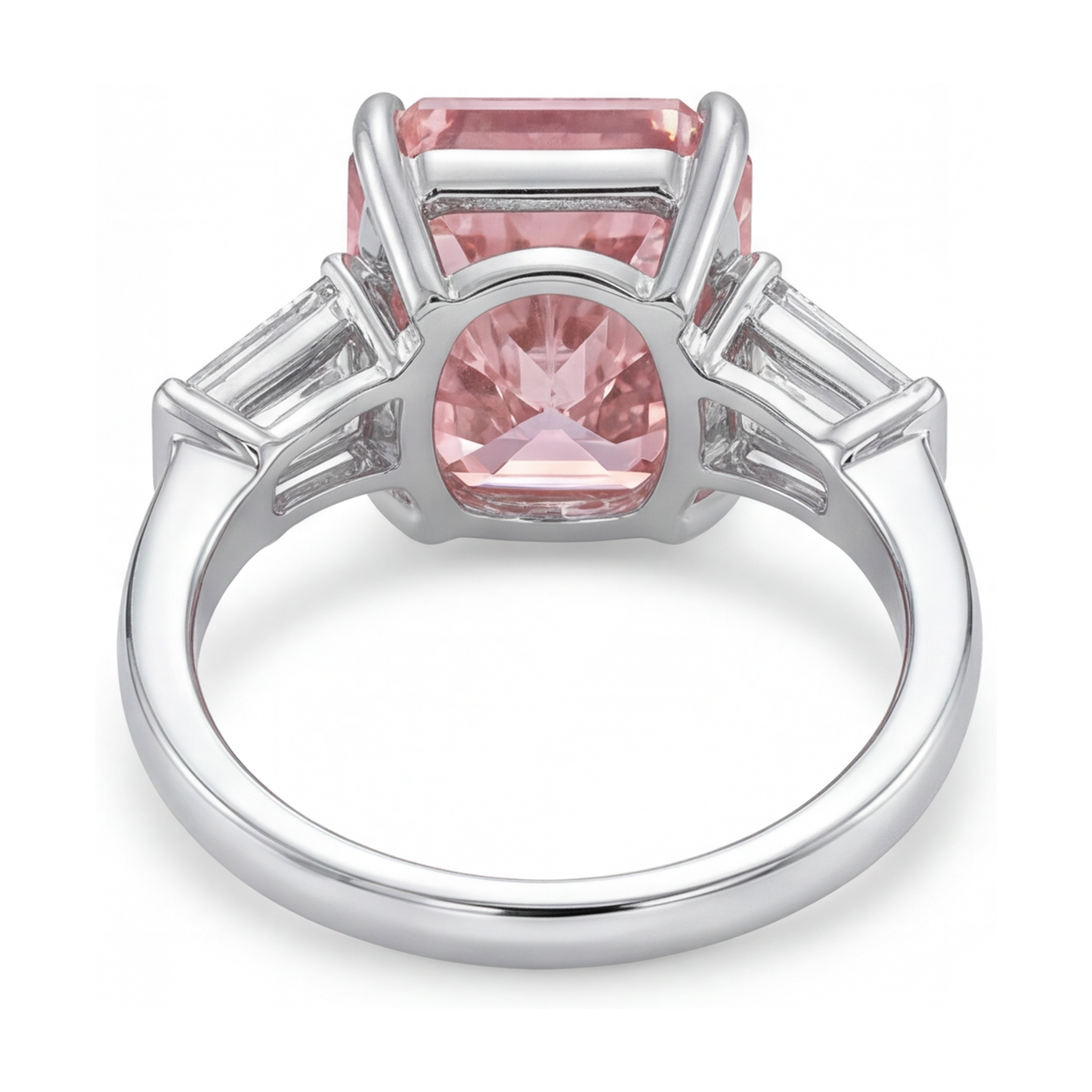 Rosa Diamantring, 4,7 Karat, Radiant-Schliff