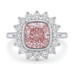 Rosa Diamantring 4 Karat Kissenschliff