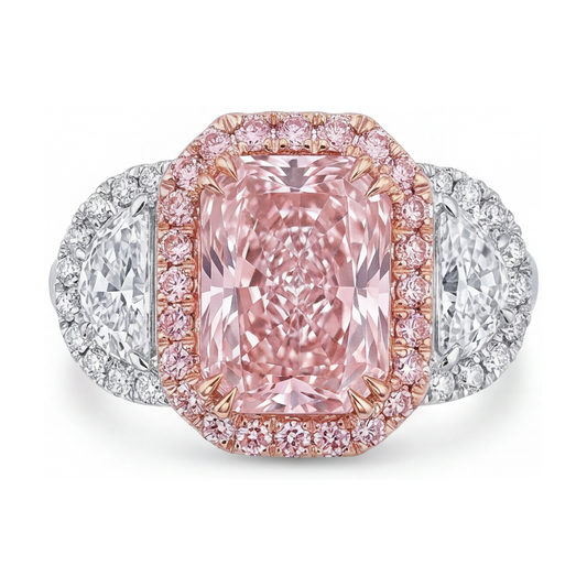 Rosa Diamantring 5,1 Karat Radiant-Schliff