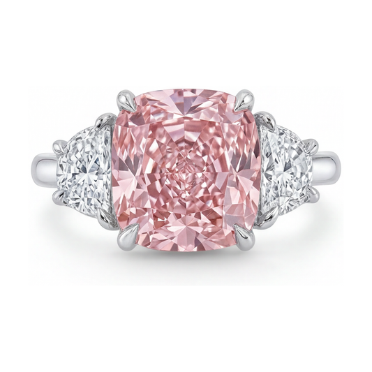 Rosa Diamantring 5,2 Karat Kissenschliff