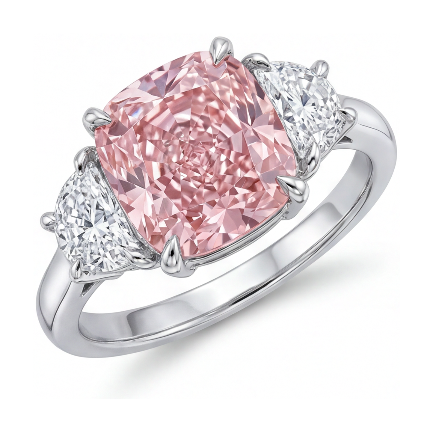 Rosa Diamantring 5,2 Karat Kissenschliff