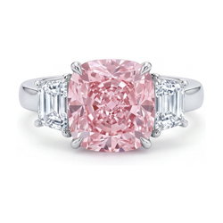 Rosa Diamant-Ehering 5,1 Karat Kissenschliff