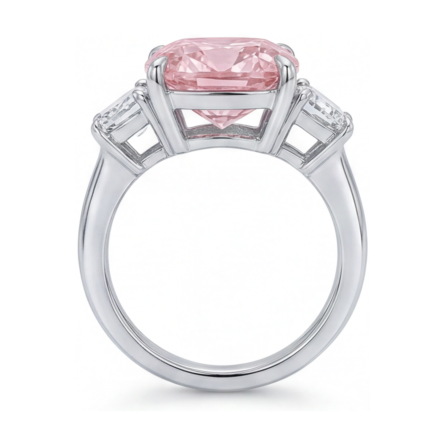 Rosa Diamant-Ehering 5,1 Karat Kissenschliff
